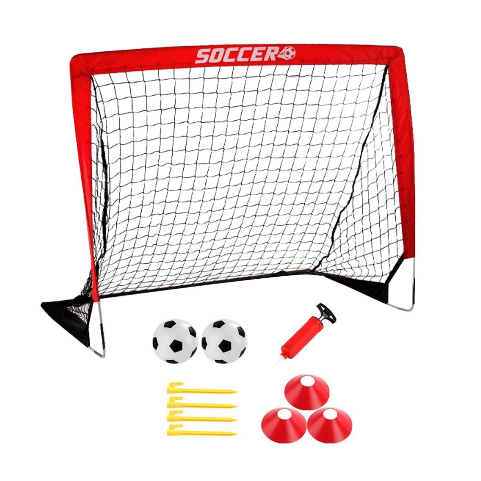 HEAVENGLOW Soccer Goal for Kids Easily Set up Soccer Training Net for Game Yard Backyard Red-Sporting Goods-Team Sports-Soccer-Goals & Nets-image-34