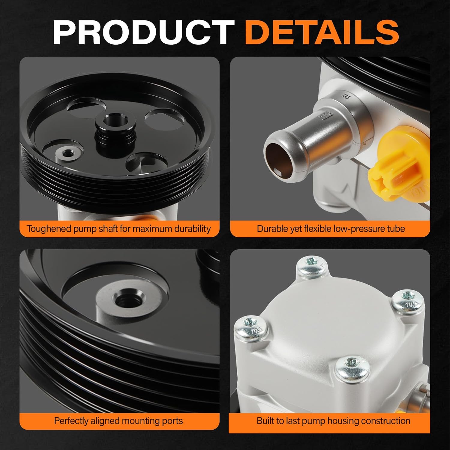21-5283 Power Steering Pump with Pulley Fits for 2001-2004 S60, 1999-2005 S80, 1999-2004 V70, 2003-2004 XC70 2.3L/2.4L/2.5L Replacement 8603050, 9157037, 9485861