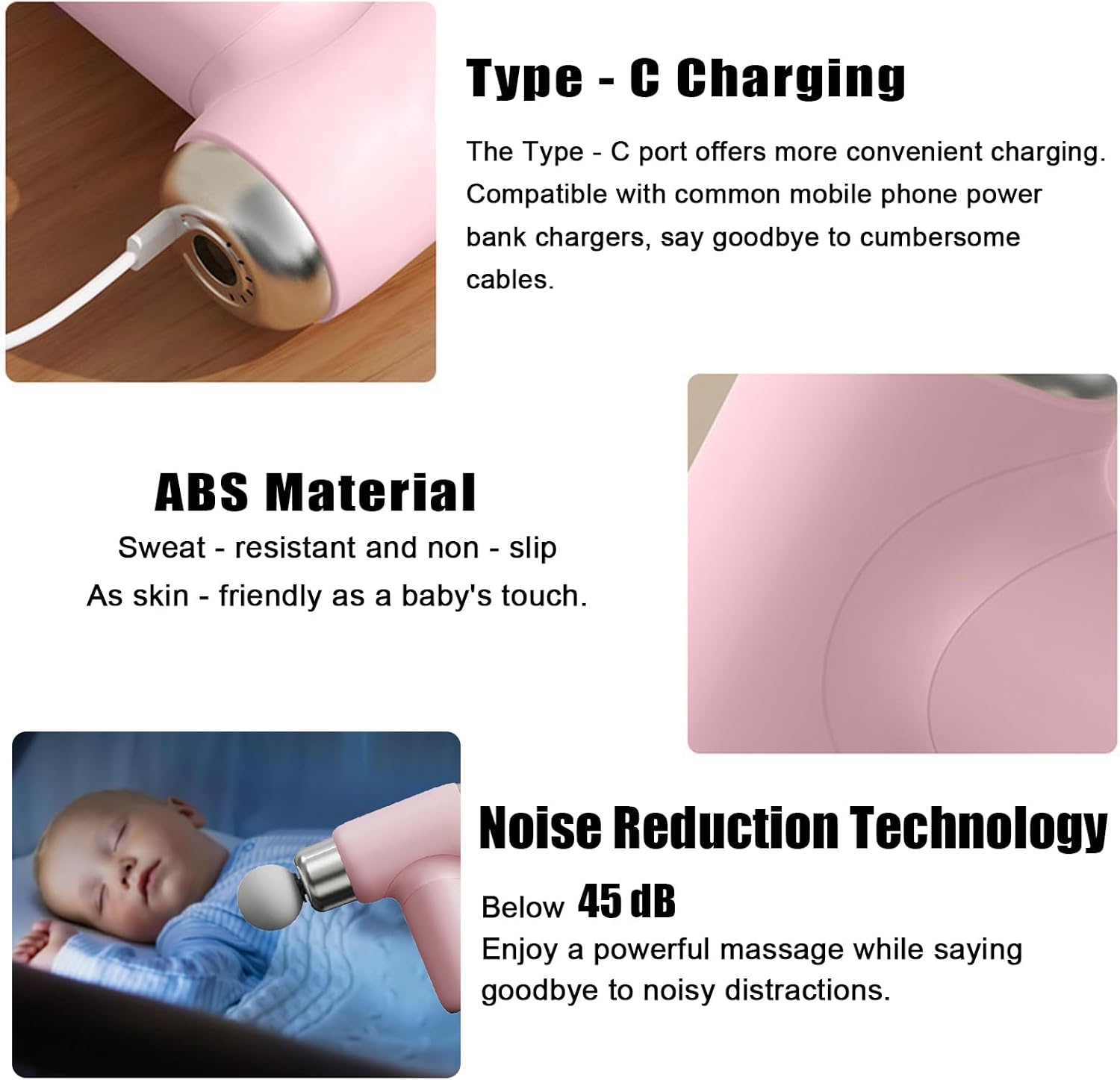 Mini Massage Gun, Powerful Fascial Gun Portable Deep Tissue Percussion Muscle Back Head Massager for Pain Relief with 5 Massage Heads High-Intensity Vibration Rechargeable Small Best Gifts for Dad Mom - Image 8