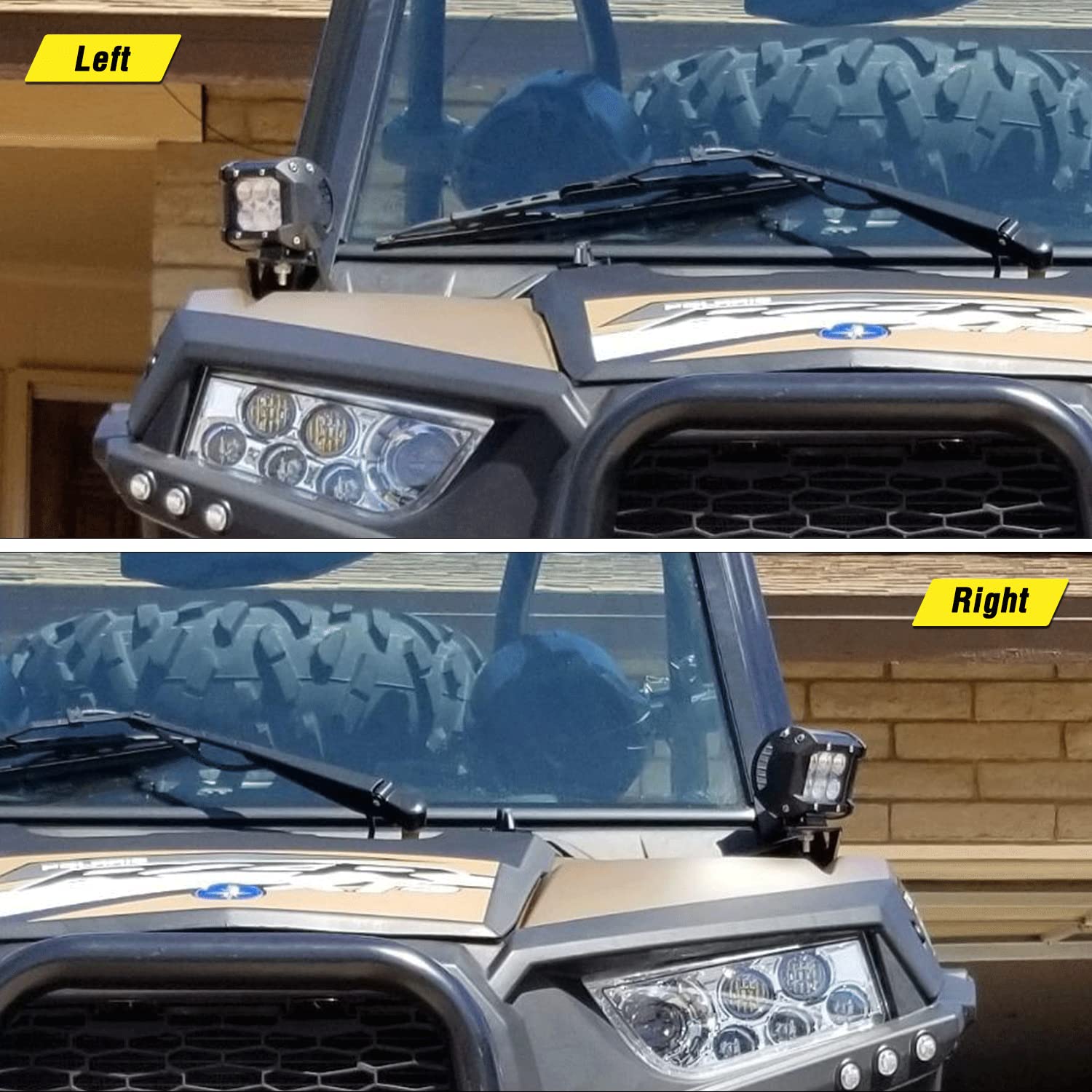 Nilight 2Pcs Side Pillar Mounting Brackets Led Metal For Utv Off Road 2014-2018 Polaris Rzr Xp 1000 900, 2 Years Warranty (90045B)