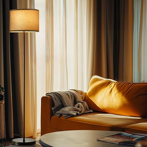 Miniatura 3 de Oneach Lámpara de pie industrial de granja de 61 pulgadas para sala de estar, lámpara de pie rústica para sala de estar, dormitorio, lámparas altas