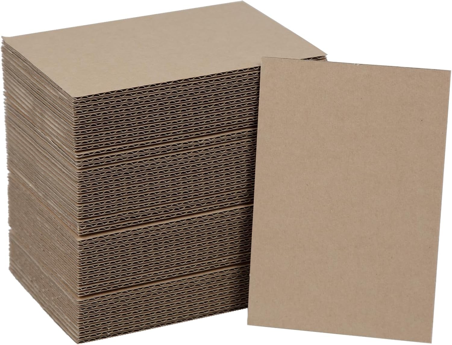50 Pack Brown Corrugated Cardboard Sheets 8"L x 10"W, Flat Kraft Sheet for DIY Glass Divider Kits and Crafts Supplies