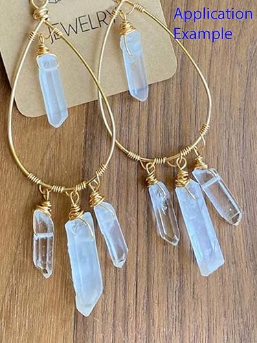 Miniatura 5 de 1 hebra Adabele de cristal curativo natural de cuarzo de gran tamaño con punta de espiga rosa rosa AB recubierto de titanio de 15 pulgadas con