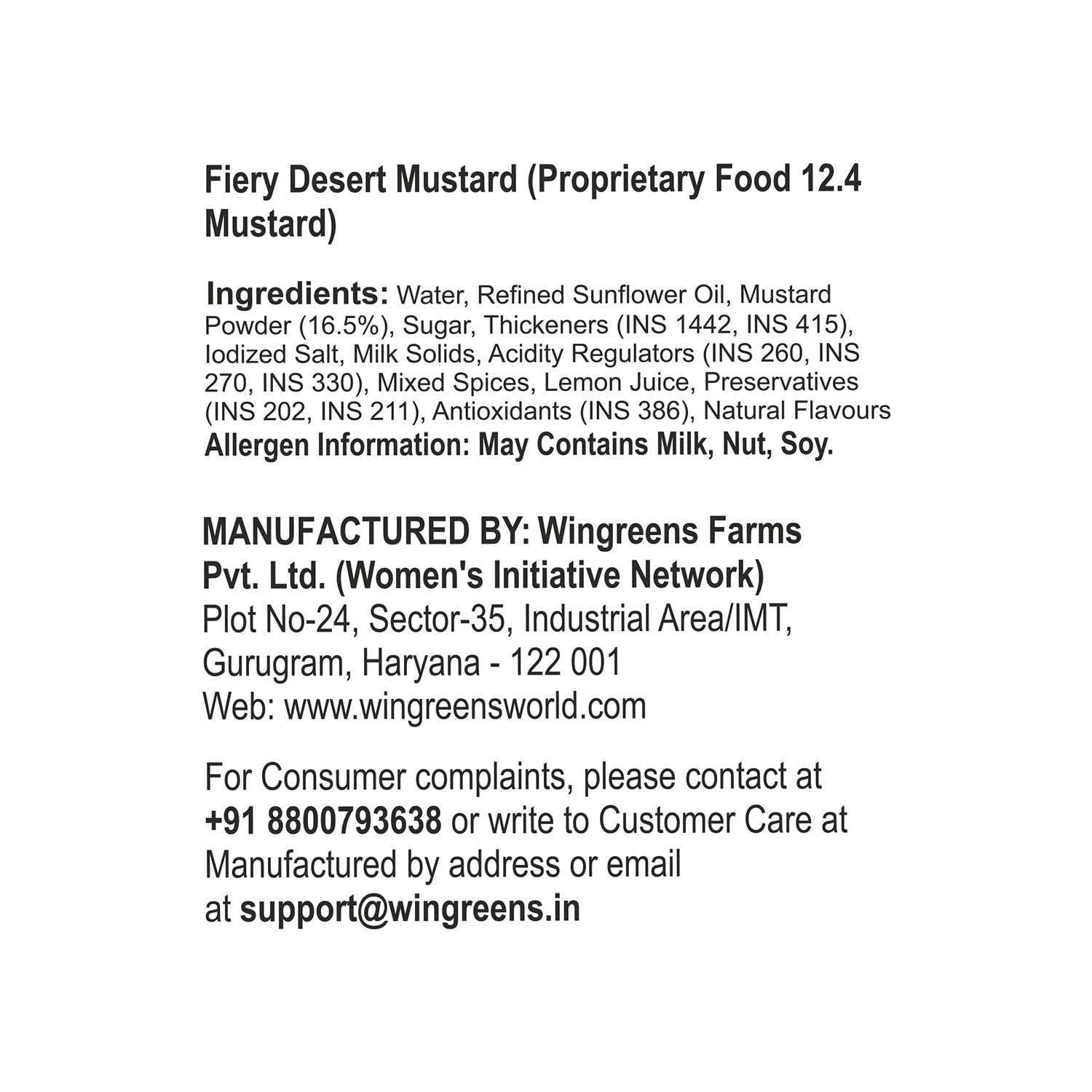 Wingreens Farms Fiery Desert Mustard (180g) 2