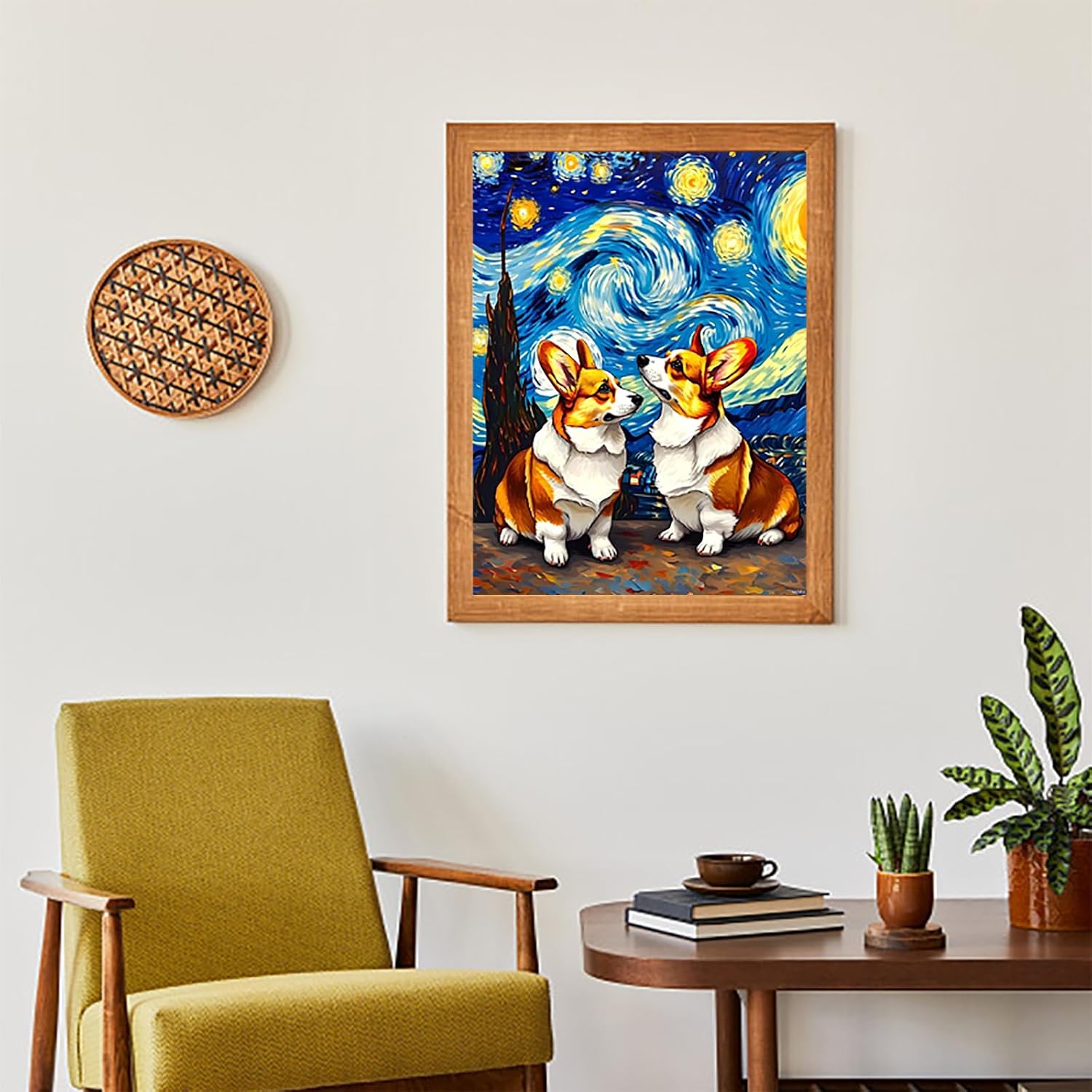 Diamond Painting Starry Night, 5D DIY Corgi Diamond Art Kits for Adults, Small Diamond Painting Kits for Beginner, Round Drill Gem Arts and Crafts for Adults, Diamond Art for Wall Decor 12x16 inch image 3