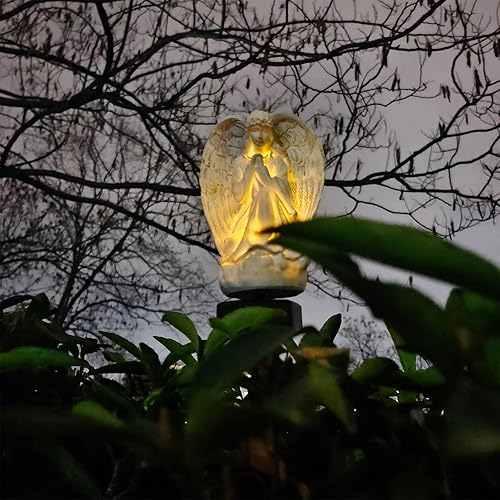 Miniatura 2 de Luz LED solar de jardín con estaca, decoración impermeable al aire libre para decoración de pasarela, patio, fiesta, ángel blanco