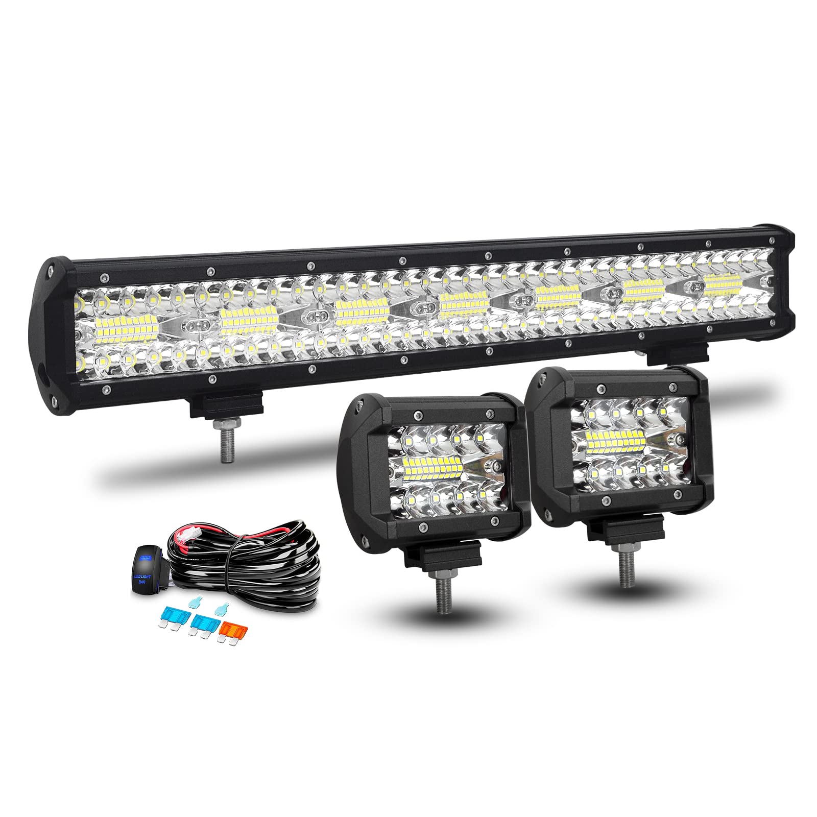 RIGIDON Led Arbeitsscheinwerfer Bar 20 Zoll 50 cm 420W mit 12V Kabelbaum