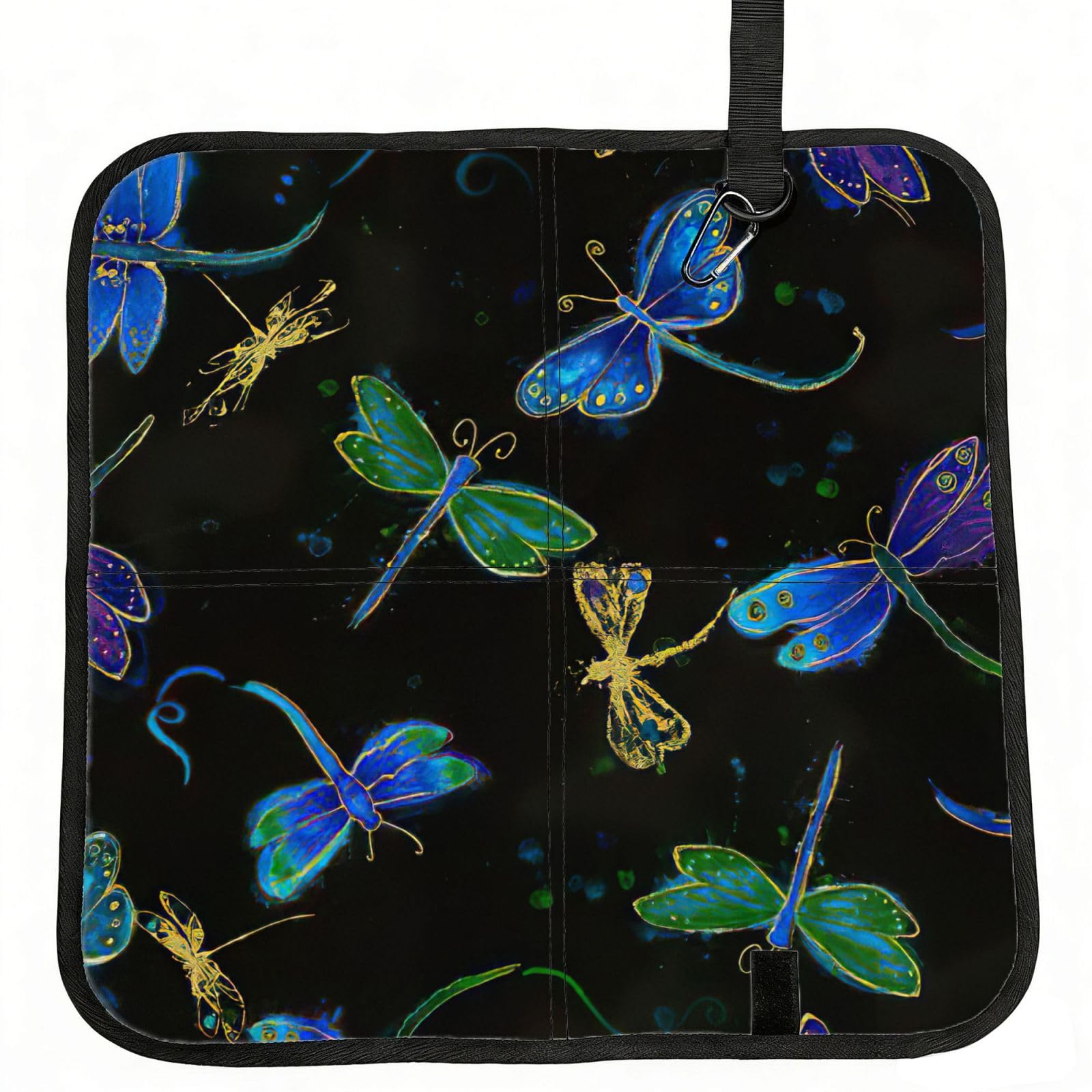 bghdfa Dragonfly Print Outdoor Sitting Mat Waterproof Oxford Cloth Seat Cushion Folding Foam Camping Seat For Picnic
