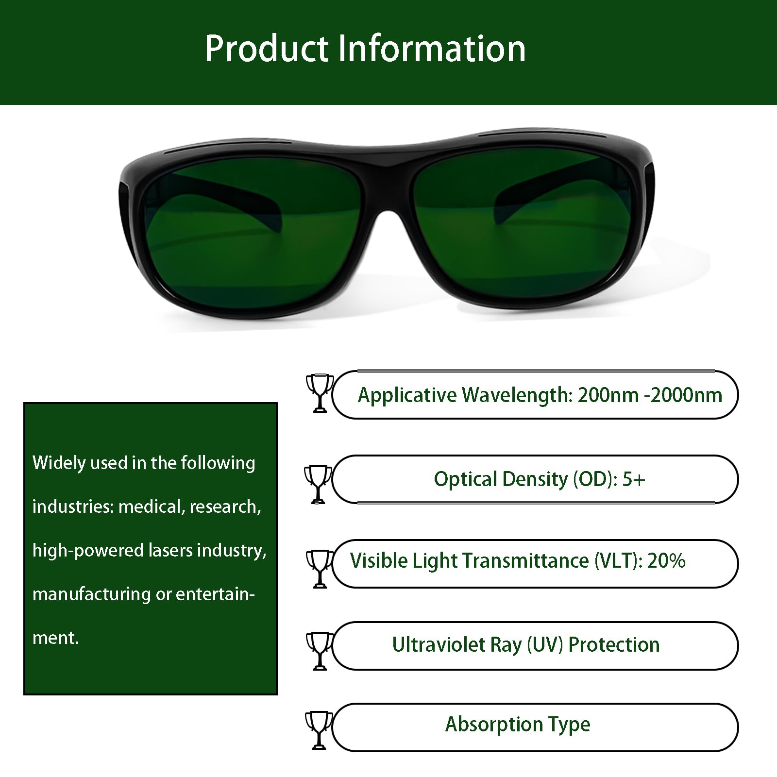 Gafas láser IPL de 200 nm-2000 nm, protección ocular de seguridad, gafas de depilación para tratamiento y operador de cosmetología, contra impulsos de luz, protección UV