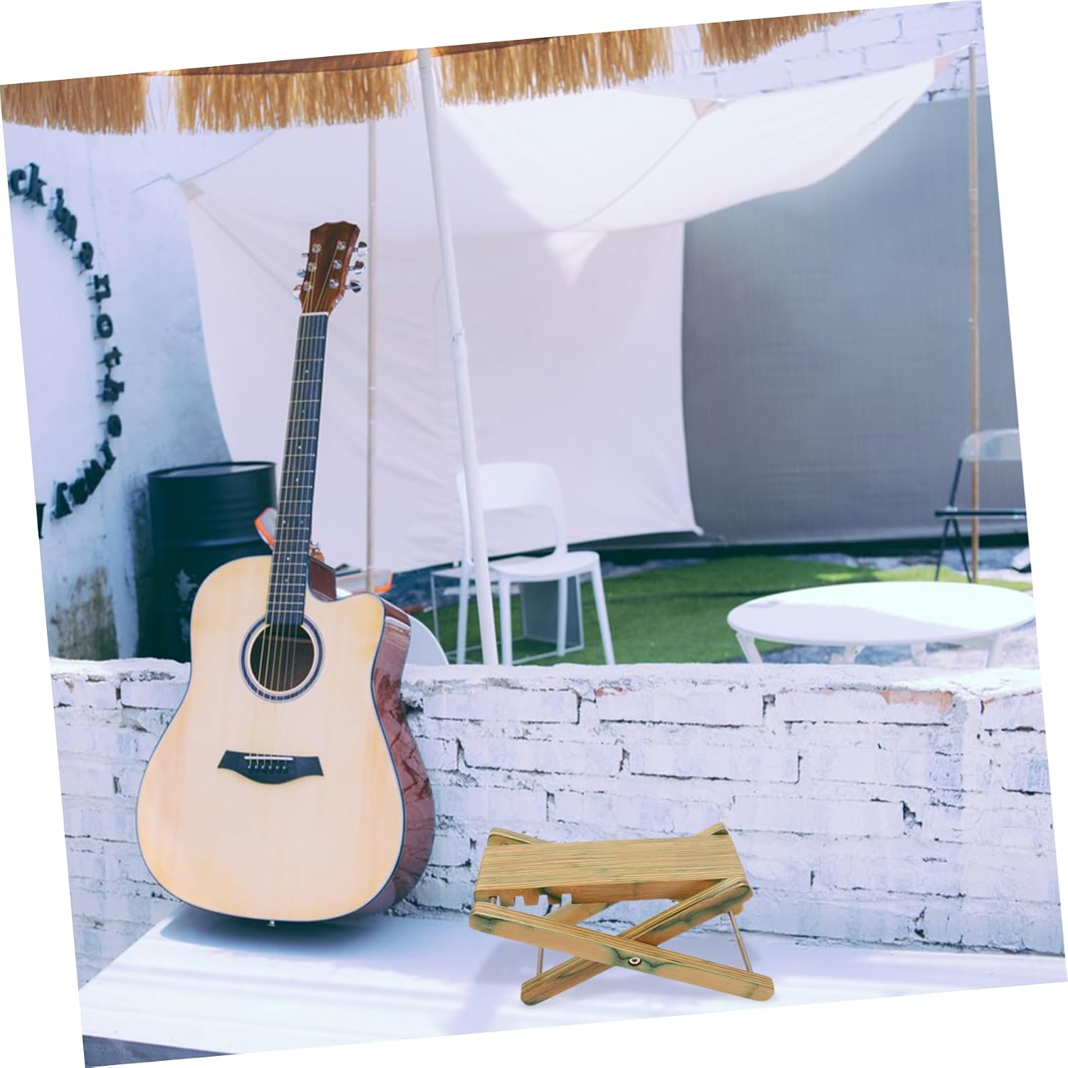 ORFOFE Adjustable Guitar Footrest Portable Folding Stool for Classical and Acoustic Instruments Height Adjustable Foot Pedal Accessory for Comfortable Playing