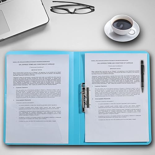 Miniatura 8 de Acocony Carpeta sin perforaciones con abrazadera, tamaño carta, 8.5 x 11 pulgadas, tapas de informe de plástico, color amarillo, paquete de 6