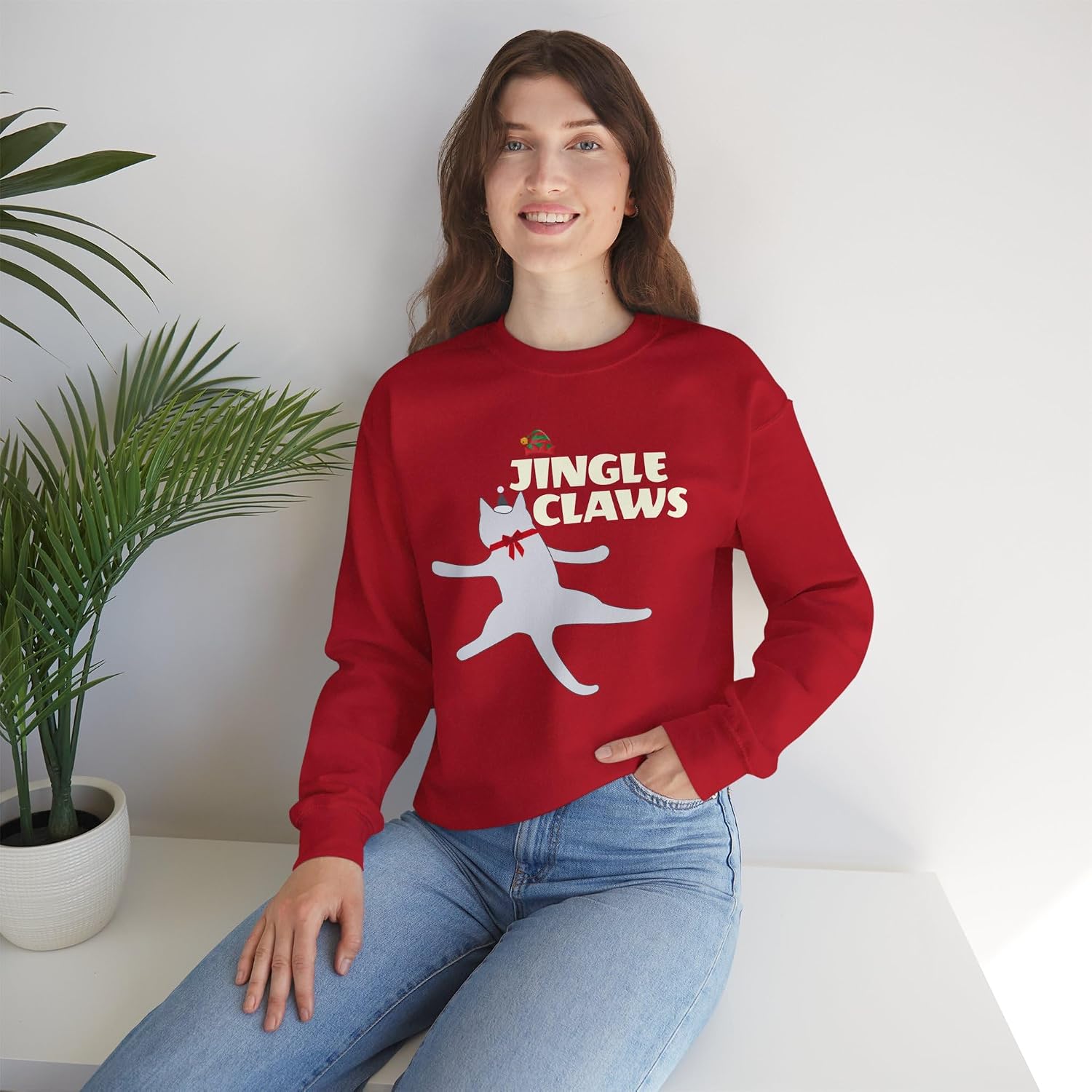 cat ugly christmas sweater women, cat Xmas ugly sweater design for men, Crewneck, unisex, plus size,