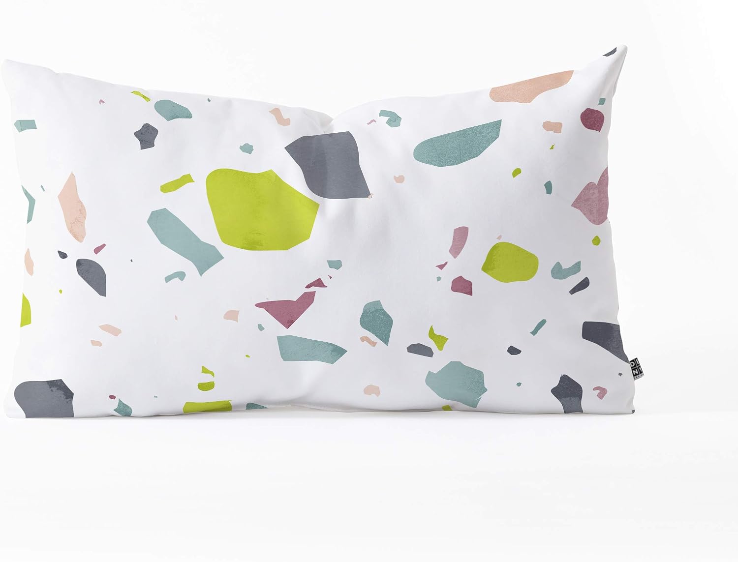 Deny Designs Mareike Boehmer Terrazzo 1 Oblong Throw Pillow, 23" x 14", White