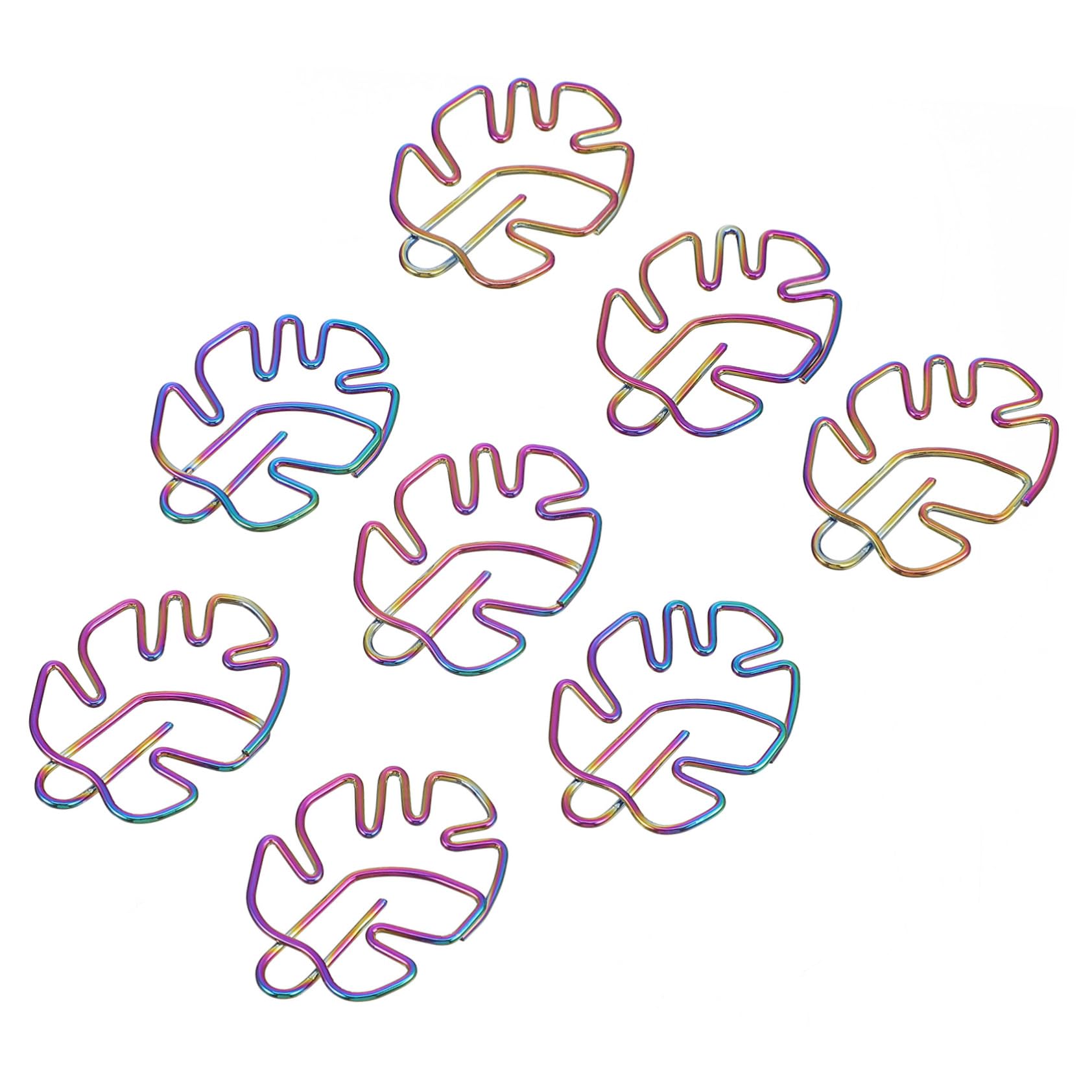 FUNOMOCYA Bright Assorted Color Paper Clips Monstera Design for Office School Notebook Agenda