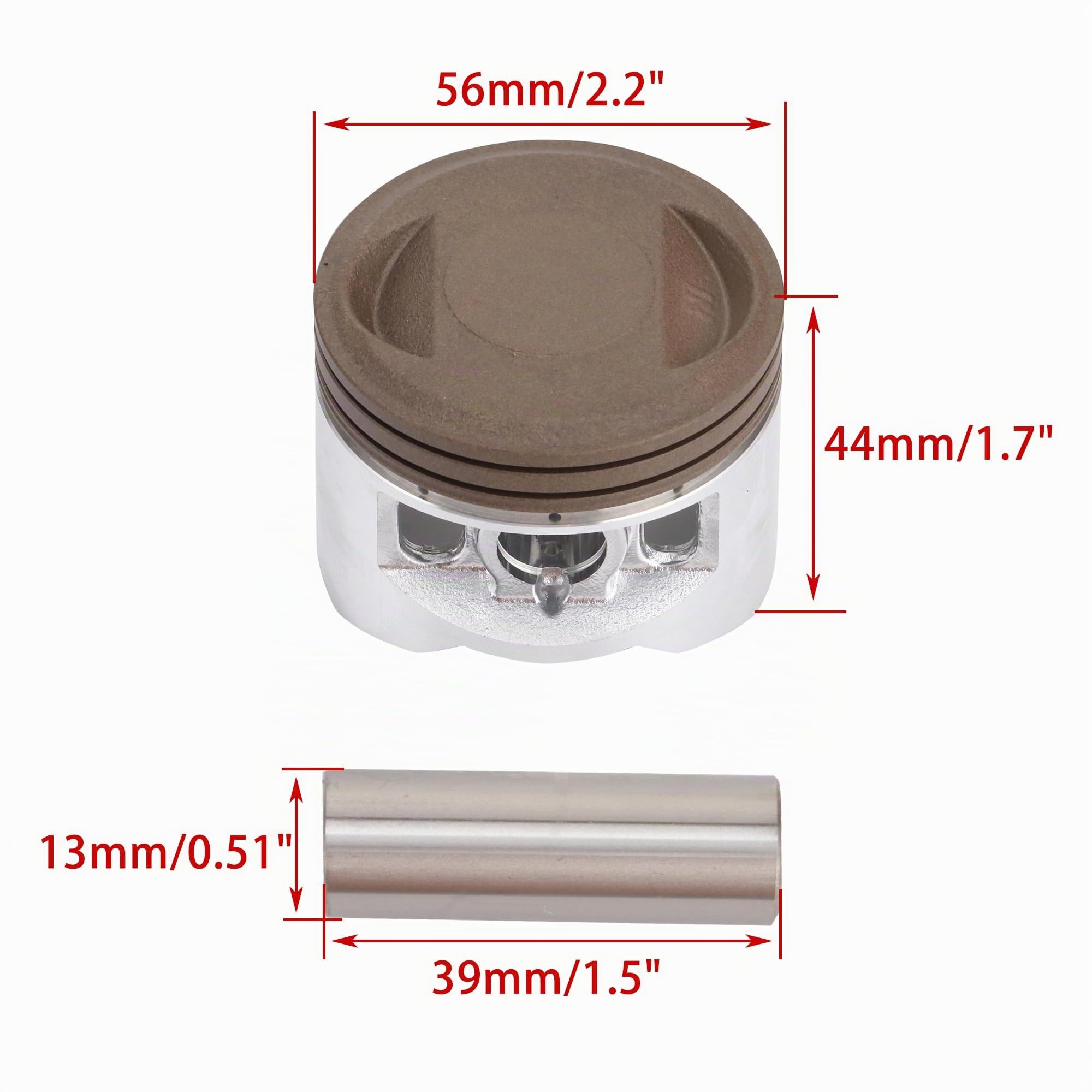 WOOSTAR 56mm Gros Alésage Kit de Reconstruction de Cylindre avec Piston Replacement pour YinXiang 140cc Moteur YX140 1P56FMJ Moteur Dirt Pit Bike