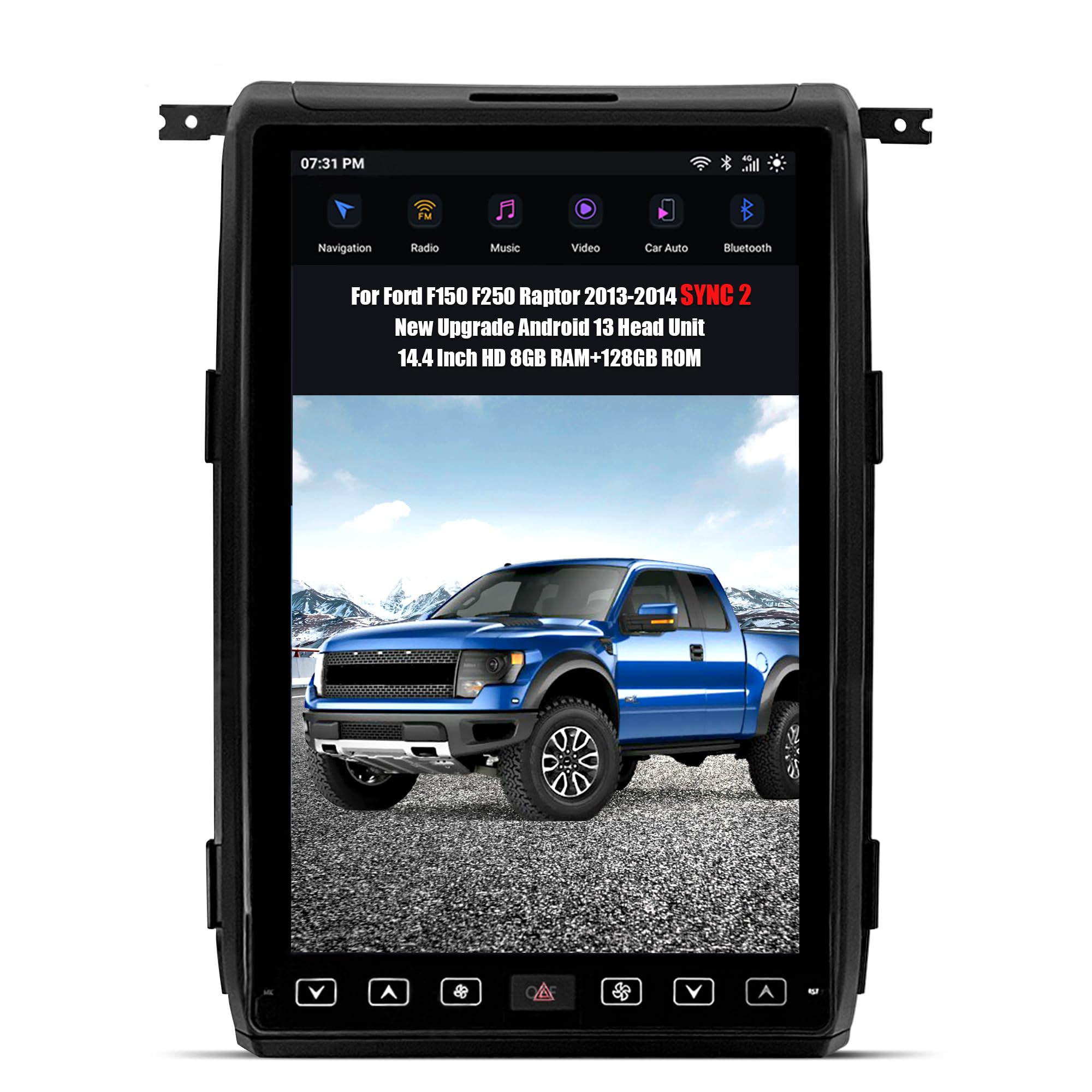 AUCARAUTO AuCar for Ford F150 F250 Raptor 2013-2014 (SYNC 2 System) 14.4 Inch Touch Screen Android 13 Car Radio GPS Navigation, Car Head Unit