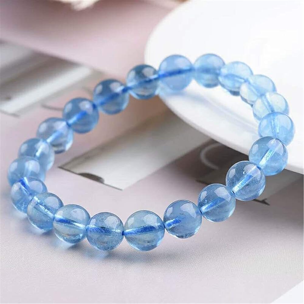 Amazon | 【麗子坊】 天然 アクアマリン ブレスレット 11mm3月の