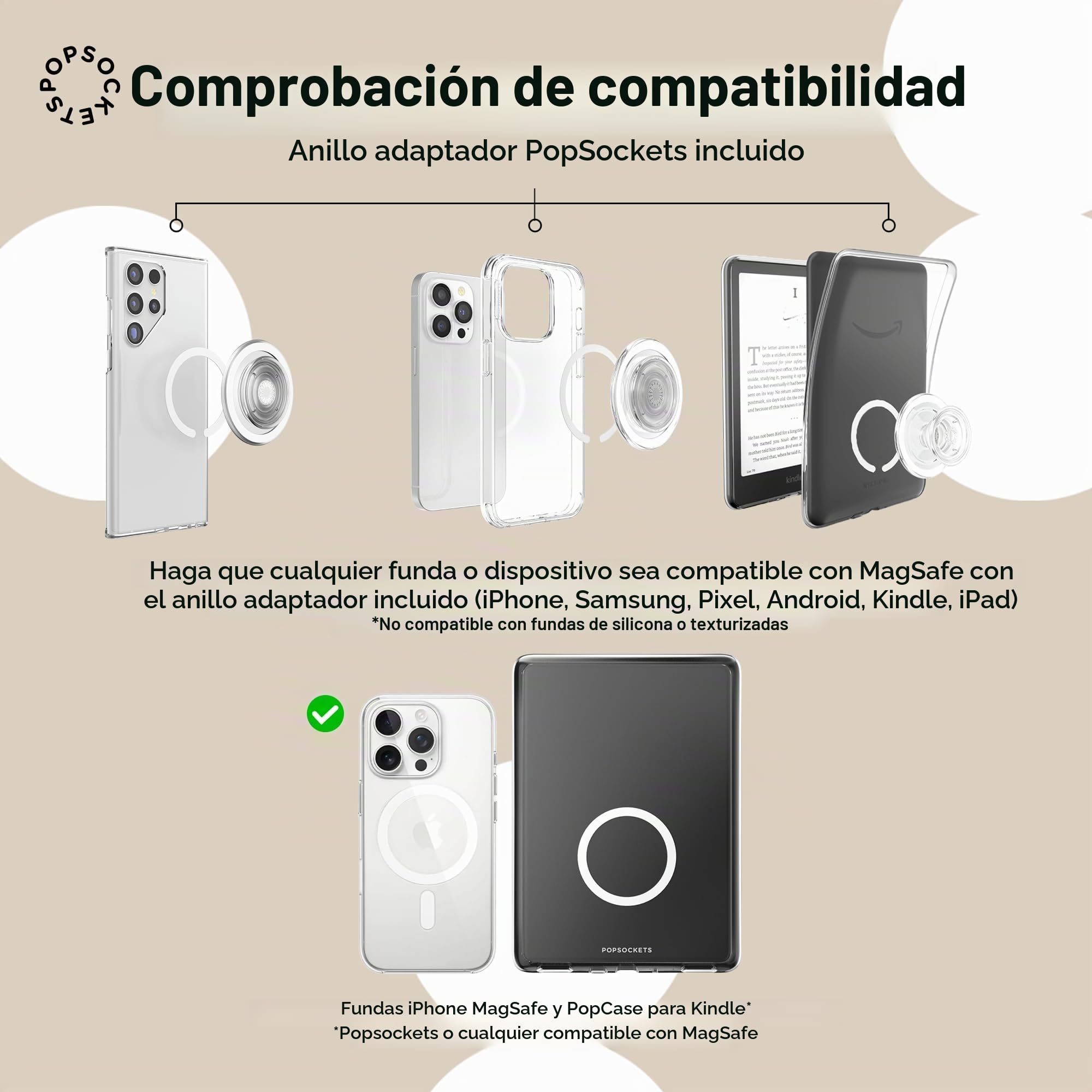PopSockets: PopGrip Round para MagSafe - Anillo Adaptador para MagSafe Incluido - Soporte y Agarre para Teléfonos Móviles y Carcasas con un Top Intercambiable - Death Star Dimensional (Metal)