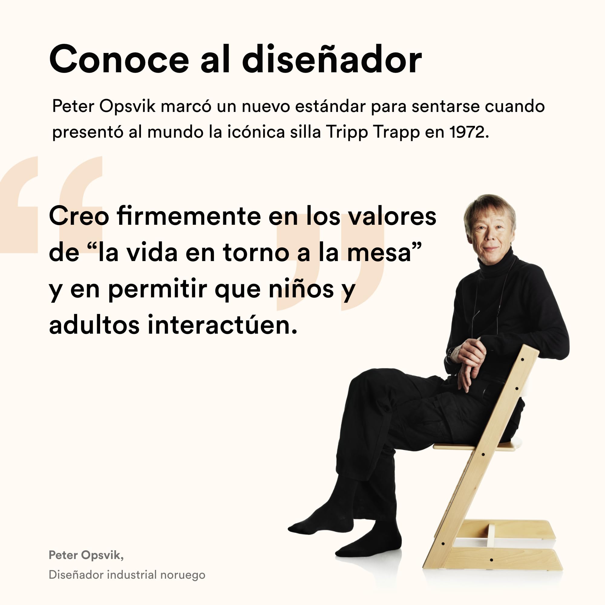 Silla Tripp Trapp de Stokke, Natural - Silla ajustable, evolutiva para recién nacidos, niños y adultos - Práctica, cómoda y ergonómica - Diseño atemporal