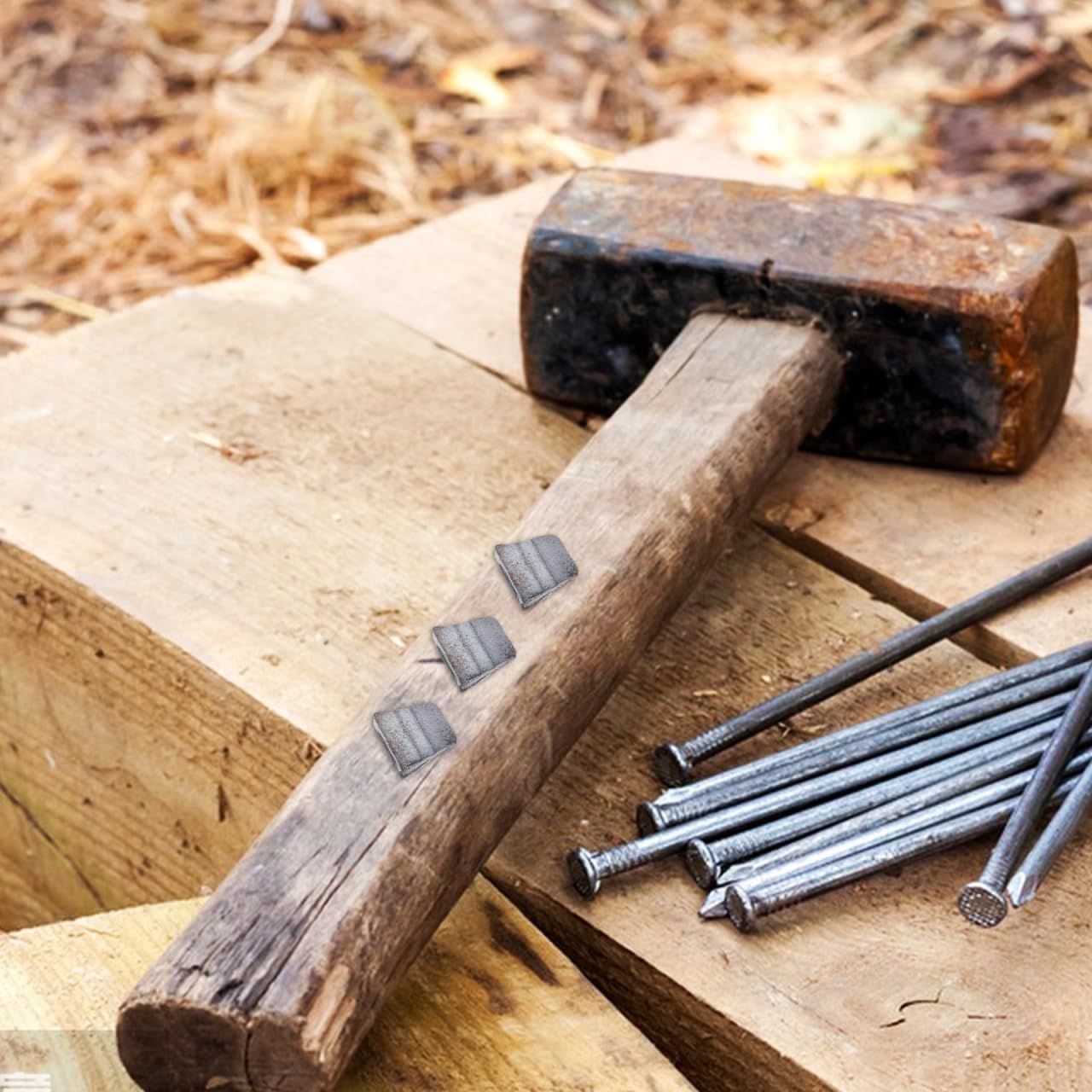 6 pezzi Cuneo Fisso In Metallo Per Strumenti Zeppe Per Manici A Martello In Ferro Per Riparazione Manici Per Uso Workshop o Lavori Di Giardinaggio