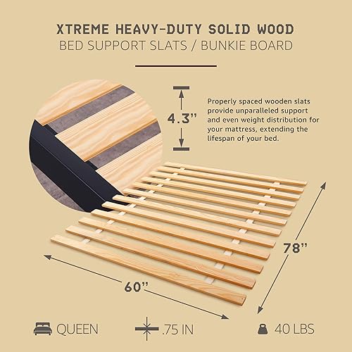 Miniatura 2 de Classic Brands Xtreme - Láminas de madera maciza para cama, Madera