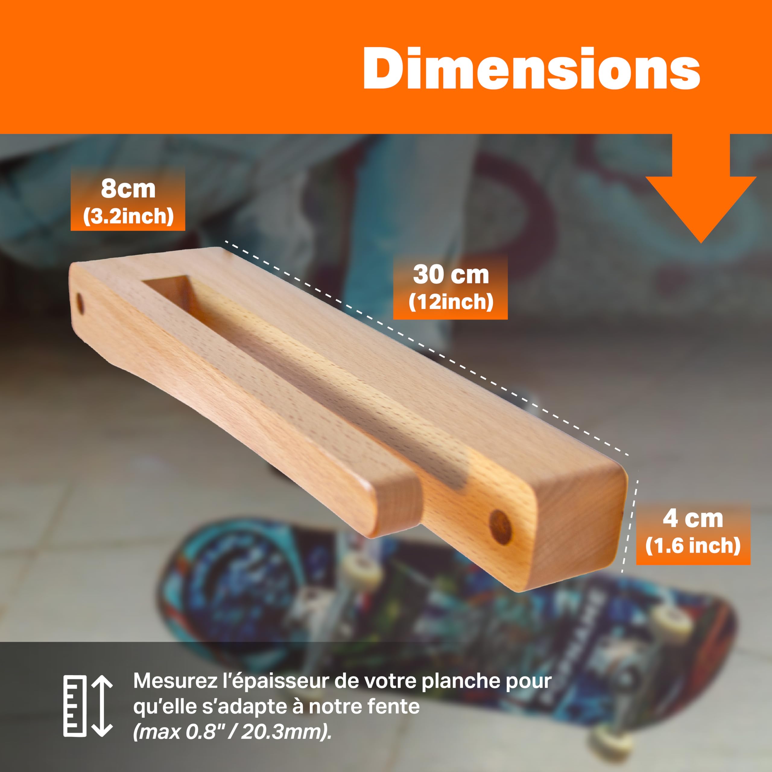 Tapeera Vertical Skateboard Wall Mount