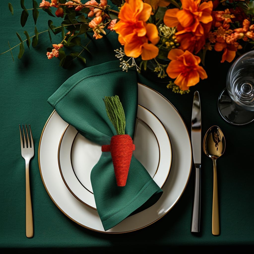 COTTON CRAFT Easter Napkin Rings - Set of 8 Carrot-Shaped Napkin Rings image 2