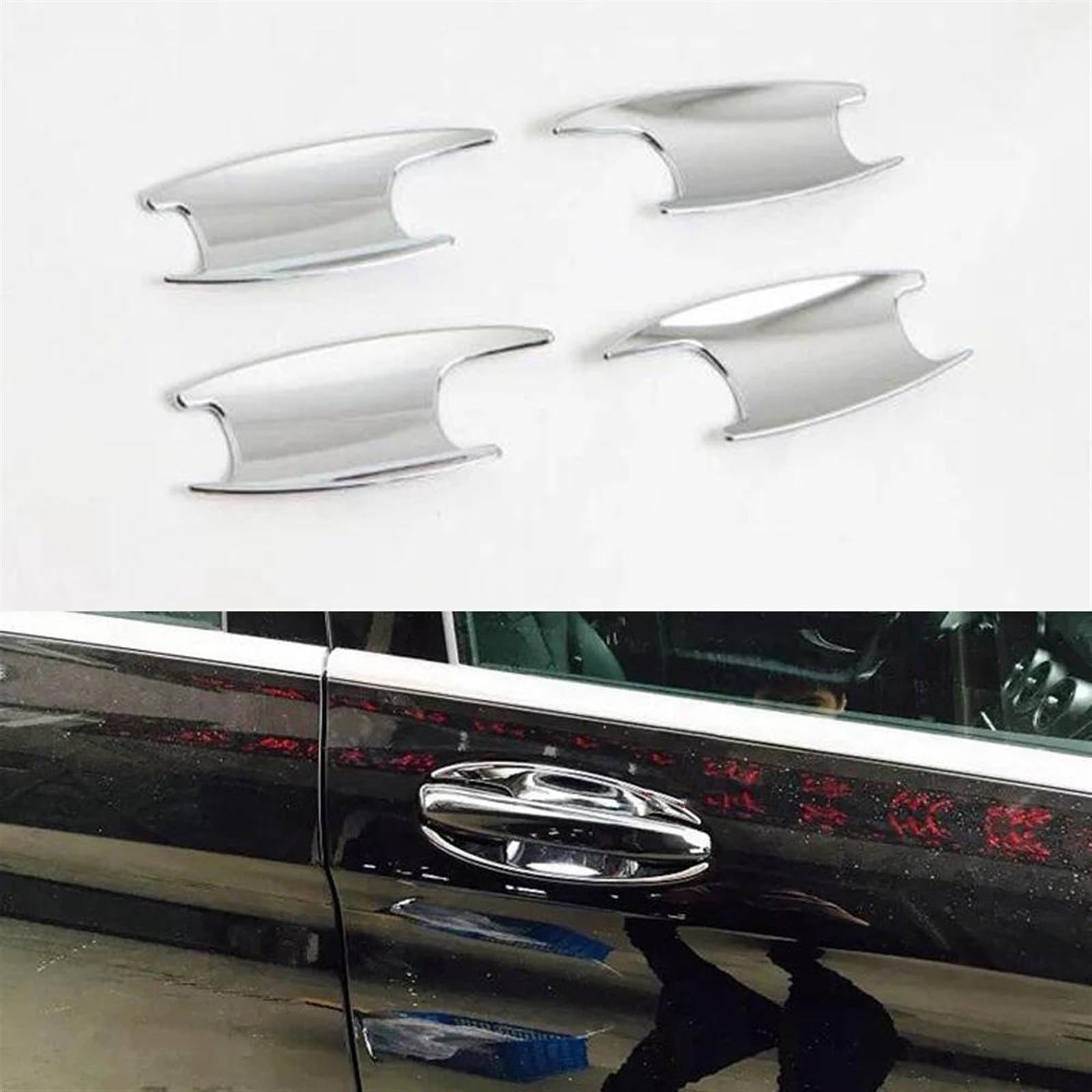 NOHEEU Car Accessories Exterior Door Handle Bowl Cover ABS Sticker Trim for Benz GLA GLB CLA 2020(OneColor)