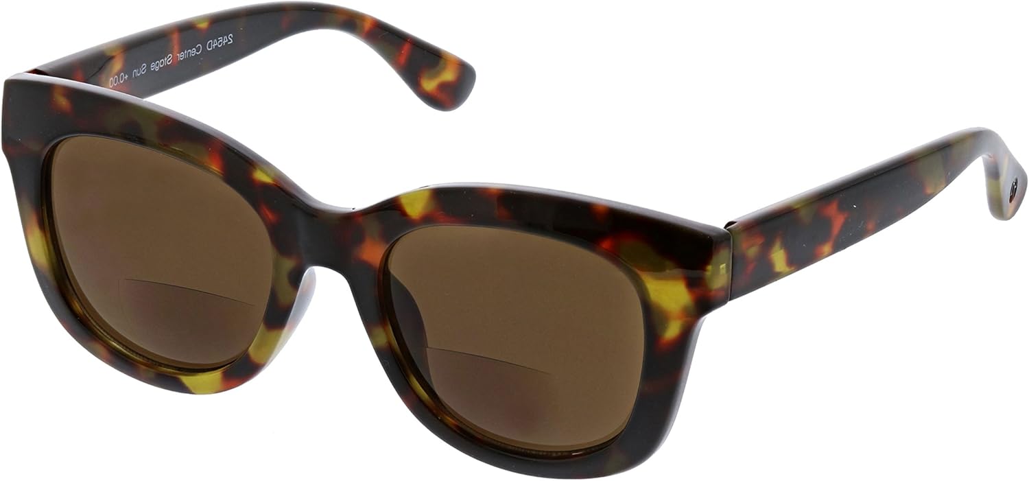 Peepers by PeeperSpecs Oprah's Favorite Women's Center Stage Oversized Bifocal Sunglasses - Tortoise +1.50