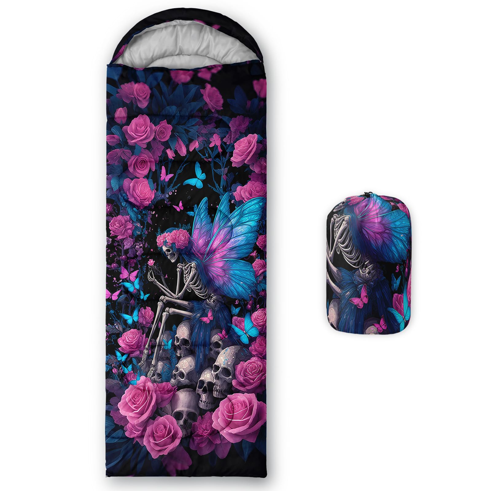 QOOMO Ball Flower Camping Sleeping Bags,3 Season Warm &amp; Cool Weather,Lightweight,Waterproof Sleeping Bags for Adults &amp; Kids,Traveling,and Outdoors,Camping Gear Equipment