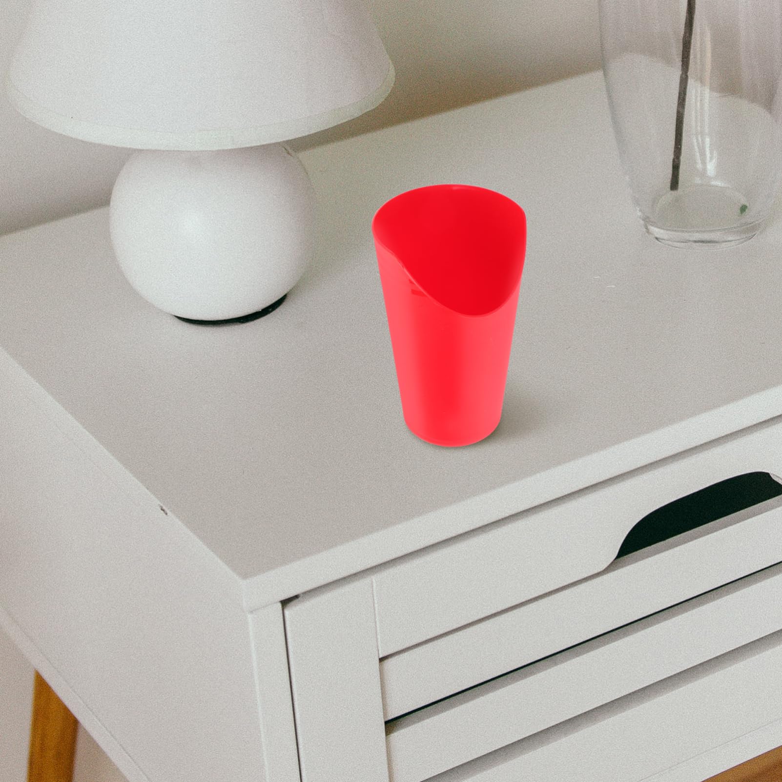 FRCOLOR Nosey Cups Cut Out Drinking Cup Dysphagia Cups Hospital Cup for Adults Elderly Disabled Hospital Patients Red