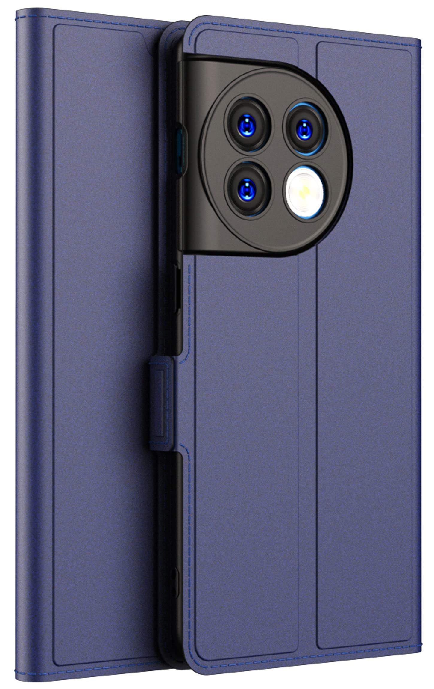 Kapa Noble Slim Magnetic Leather Flip Cover for OnePlus 11 | Card Holder Stand Leather Flip Wallet Case (Blue) (B0C415N6XM) Amazon Price History, Amazon Price Tracker