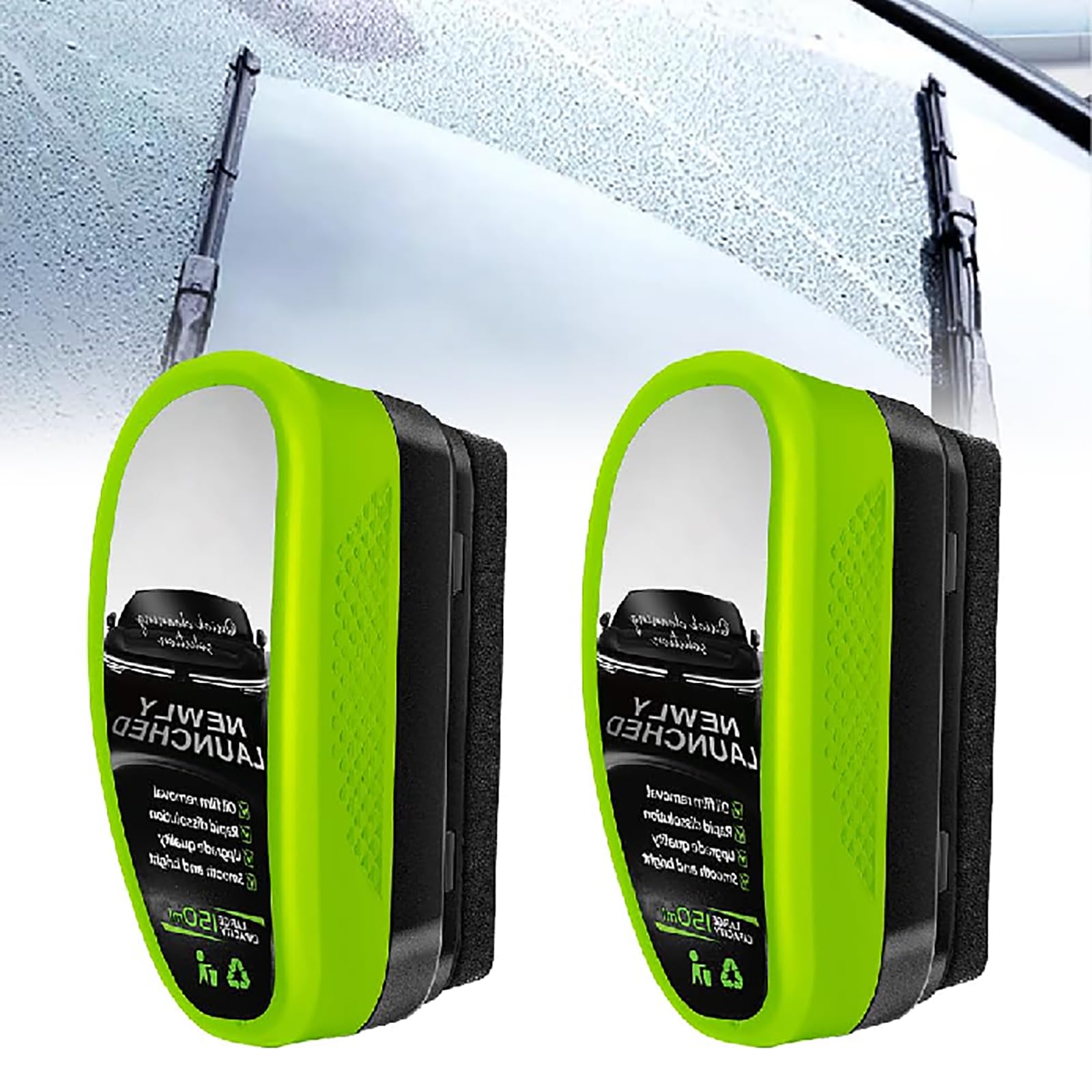 Cepillo de limpieza de película de aceite automotriz, removedor de película de aceite de vidrio mejorado 2025, tabla de limpieza de vidrio para película repelente de aceite para parabrisas de