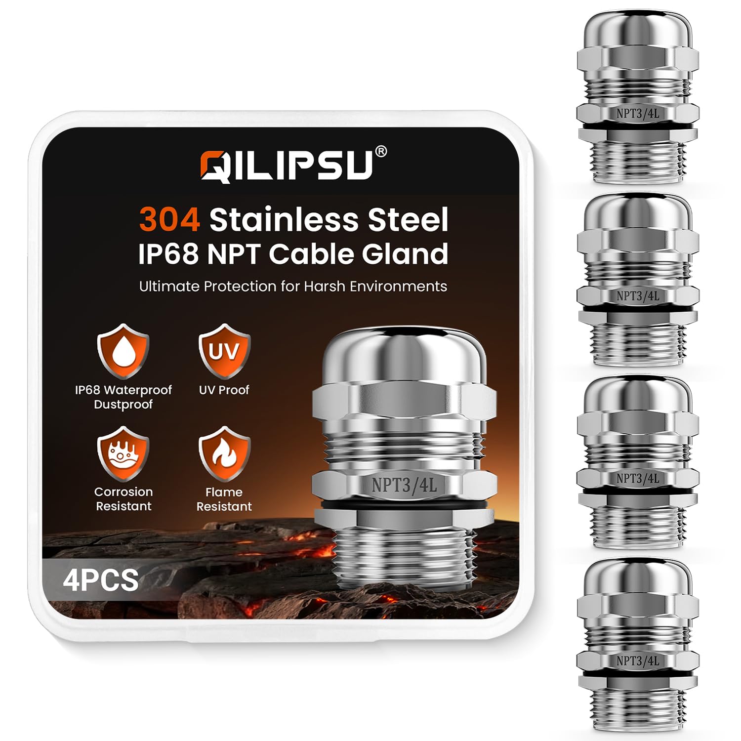 Stainless Steel Cable Glands - Waterproof & Durable -13