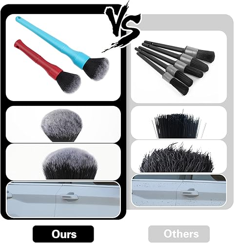 Miniatura 5 de Jeffdad Juego de cepillos ultrasuaves para detalles de automóvil, agarre cómodo y limpieza sin arañazos, juego de cepillos para limpieza de