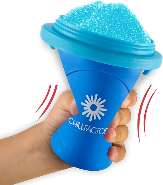 Cra-Z-Art ChillFactor Original Slushie Maker, DIY Magic Slushy Maker, Super Quick Smoothie Squeeze Cup for Milkshakes, Juices, Double Layer Cup with Lid & Spoon, Blue