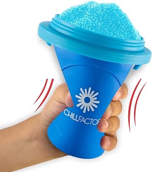Cra-Z-Art ChillFactor Original Slushie Maker, DIY Magic Slushy Maker, Super Quick Smoothie Squeeze Cup for Milkshakes, Juices, Double Layer Cup with Lid & Spoon, Blue
