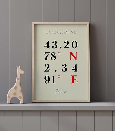 Miniatura 9 de Mapa de Carcassonne, Francia, Coordenadas Multilíneas de Colores (12x16)