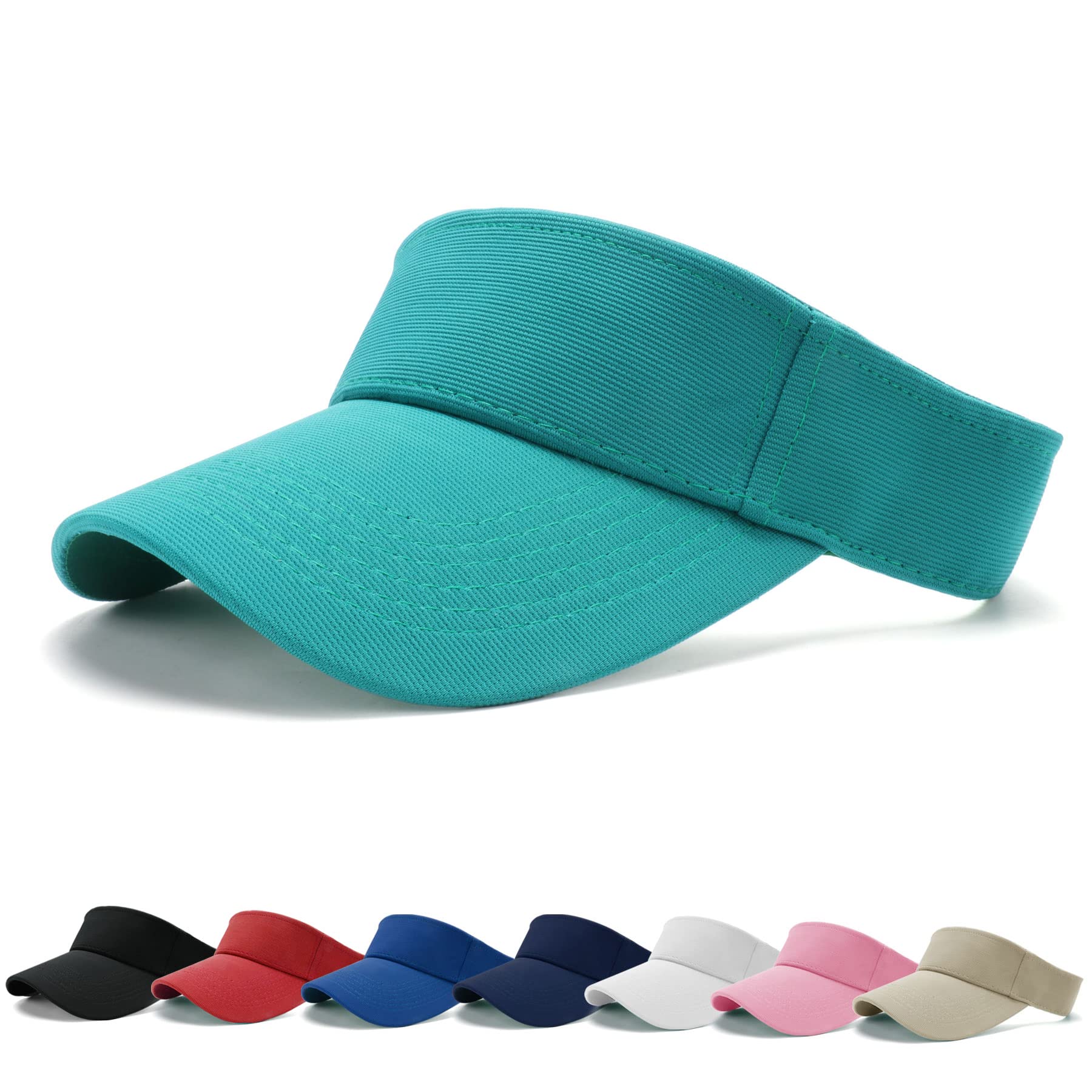 BLURBESun Visor Cap - Women Ponytail Baseball Cap, Sport Outdoor Plain Visor Cap, Adjustable Twill Golf Tennis Visor Hats for Men