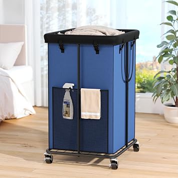 Laundry Hamper with Wheels, 150L Rolling Laundry Basket with Bag & Handles