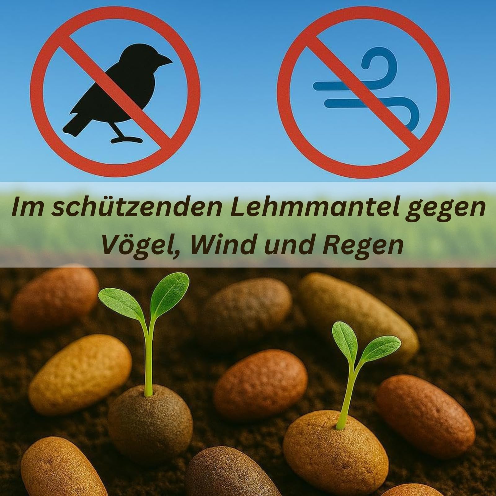 Blumensamen im schützenden Lehmmantel für Bienen und Schmetterlinge 400g. Mehrjährig & winterhart, blühende Landschaft für 20 m².Wunderschöne Wildblumen Saatgut für bunte Bienenweide. Geschenk Kinder - 4