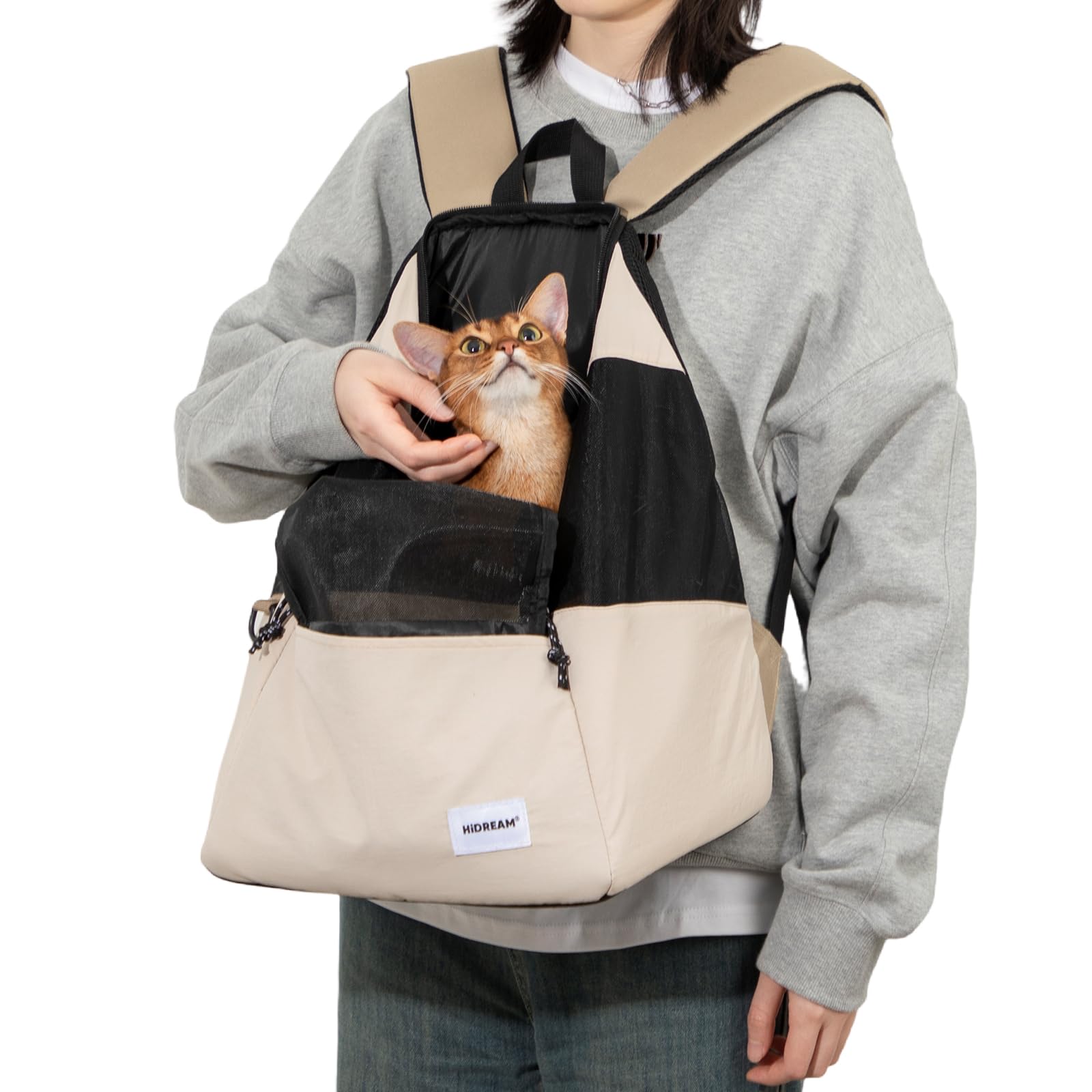 ETIAL Ventilated Pet Carrier Backpack for Cats Up to 13 lbs - Airline Approved Travel Backpack, Front & Back Carry Cat Carrier with Stable Base,