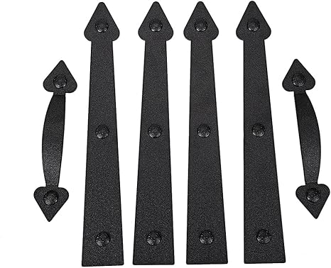 Magnetic Decorative Garage Door Curb Appeal Faux Hinges Handles Hardware Kit Color Black