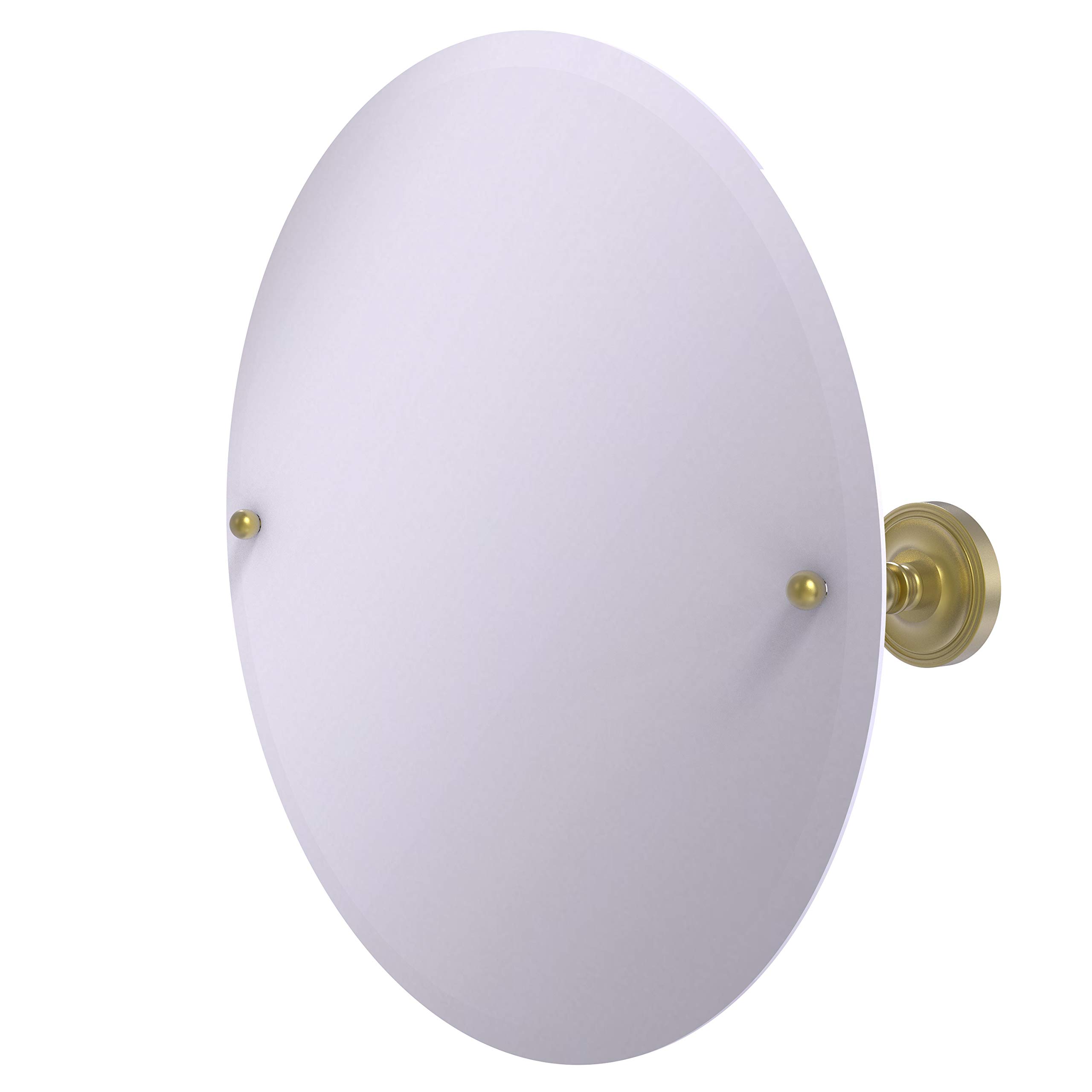 Allied Brass PR-90 Frameless Round Tilt Beveled Edge Wall Mirror, Satin Brass