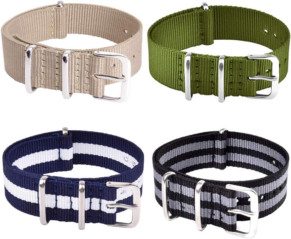 Ritche Christmas Gift Military Ballistic Nylon 8 Packs 18mm 20mm 22mm Watch Band Replacement Watch Straps for Men Women, White Elephant Gifts, Stocking Stuffers for Men