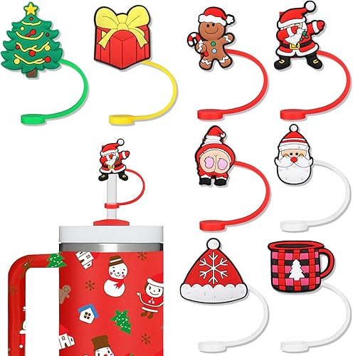 8 fundas de popote compatibles con vasos Stanley de 30 y 40 onzas, reutilizables de silicona para popotes de 0.4 pulgadas0.394 in, protectores de