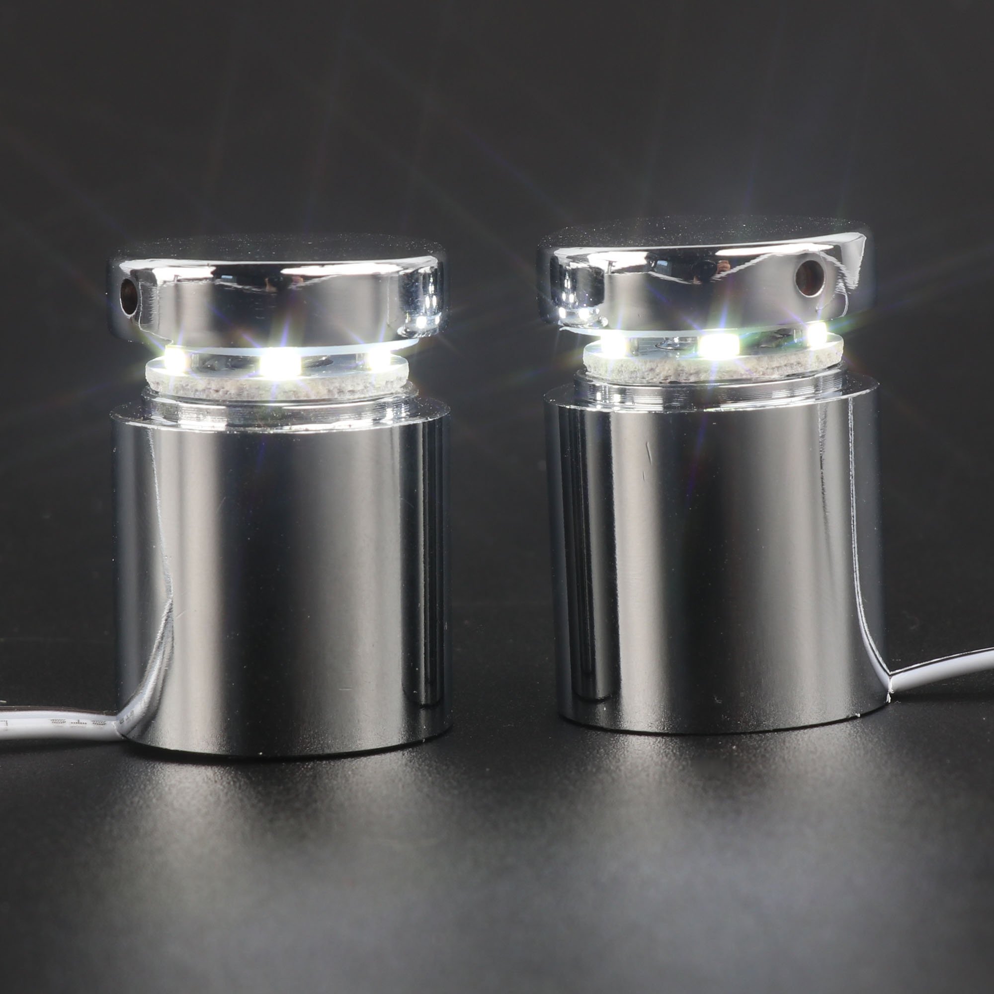 TOPNIKE LED Sign Standoffs 1"1", Polished Chrome, White LED Sign Holder, for Glass, Acrylic and Other Transparent Plates, Pack of 4 with 1 Power