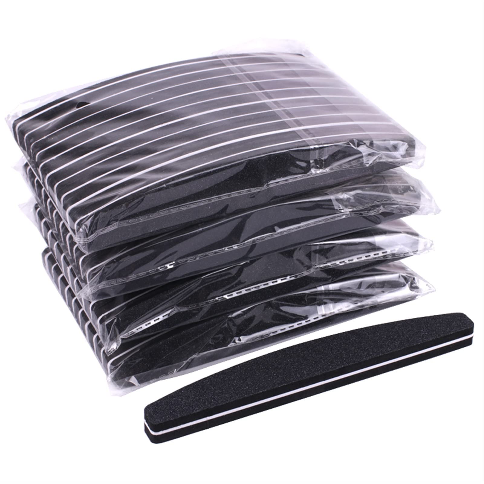 Nagelfeile,Nail Buffer, 50 Stück Polier- und Schleiffeilen, Blockschwamm, Boot, Nagelkunst-Pufferpolitur, schwarze Nagelfeile 100/180(Lime)