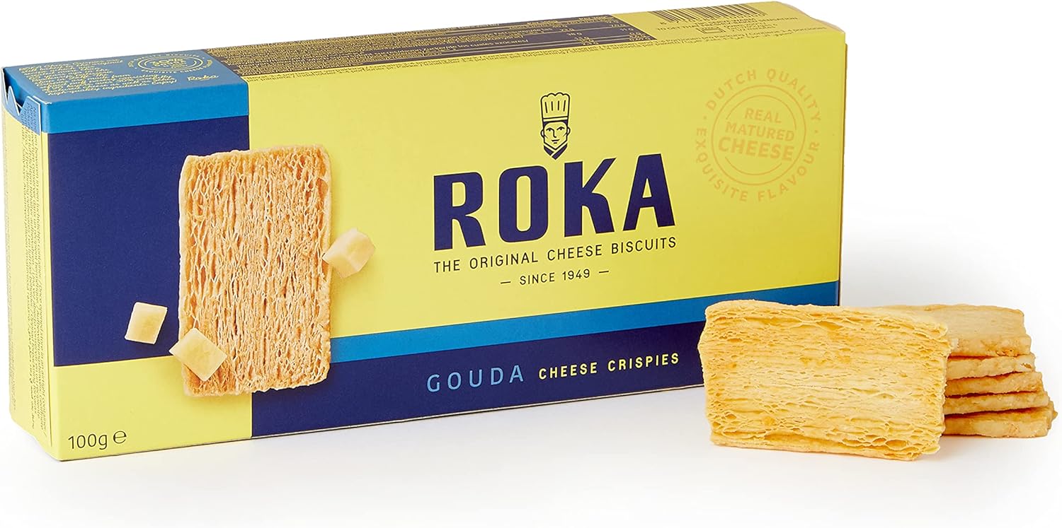 Roka Gouda Cheese Crispies, biscuits made of 30 real gouda cheese 100g