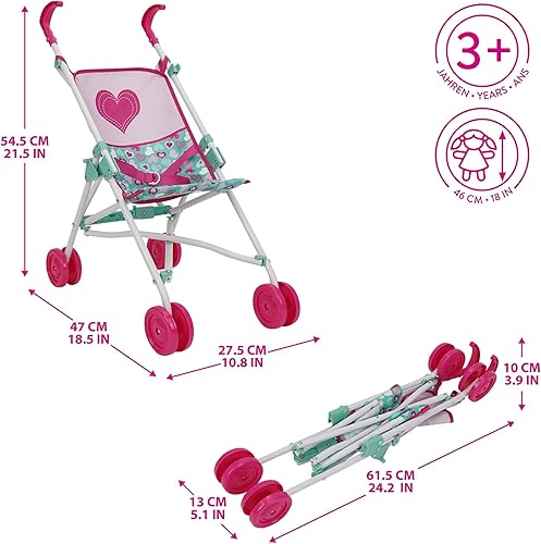 Miniatura 3 de 509 Crew Mint Heart - Juego de muñeca gorila - Rosa y verde, juego de muebles y cuidado, cochecito de paraguas, silla alta, bolígrafo de juego,